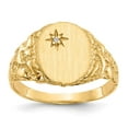 thumbnail image 6 of 14K Yellow Gold AA Diamond Signet Ring Size 6, 6 of 7