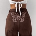 thumbnail image 5 of Franhais Women's Pants, Butterfly Print High Waist Straight-Leg Jeans for Party Vacation Dating Holiday Travelling, 5 of 5