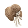 thumbnail image 1 of 54-58 cm circunferencia del sombrero sombrero de paja con lazo transpirable verano plegable sombrero de ala grande para el sol sombrero para el sol en la playa, 1 of 6