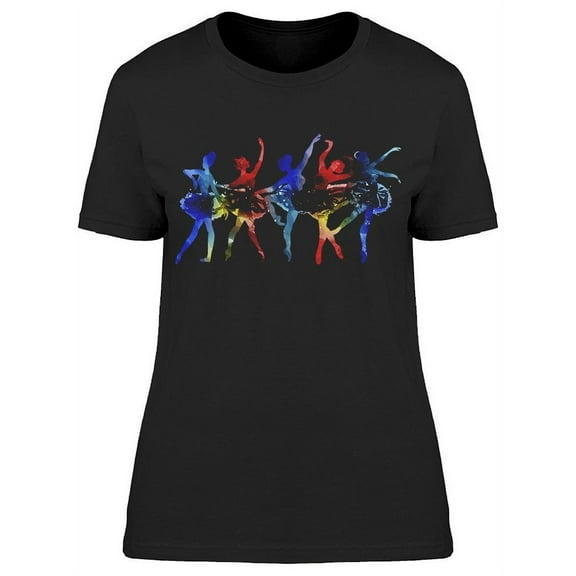 Ballerina Poses Watercolored T-Shirt Women -Image by Shutterstock, Female x-Large