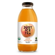 Just Ice Tea Organic Iced Tea, 16 Fl Oz Glass Bottles (Peach Oolong Tea, Pack of 12)