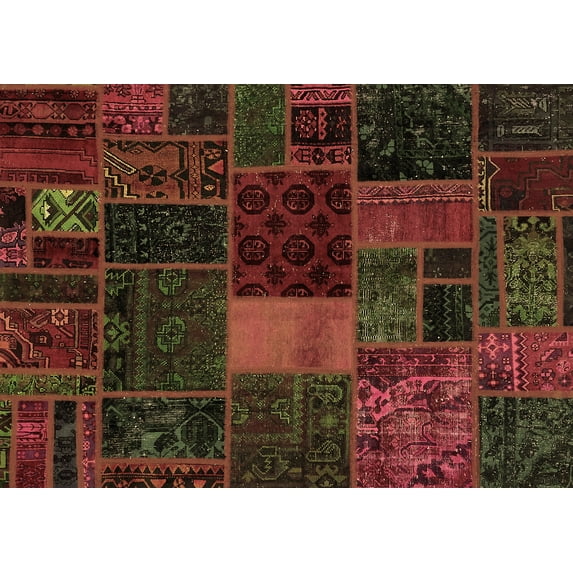 Ahgly Company Indoor Rectangle Oriental Brown Modern Area Rugs, 8' x 10'