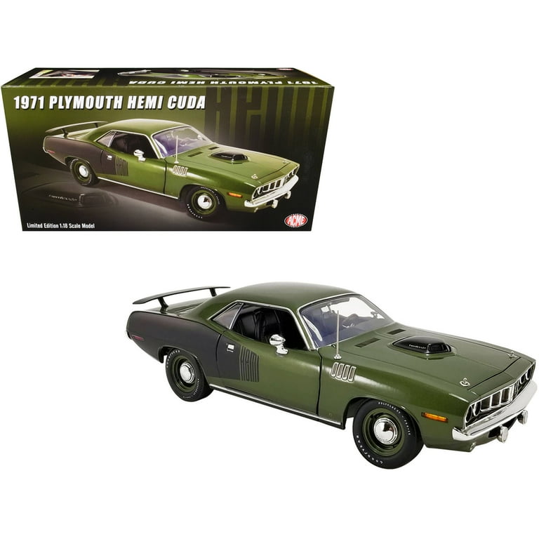 Ed Big Daddy Roths Rat Fink 1971 Plymouth Hemi Cuda 1:18-Scale Diecast Car With A Lift-Off Cowl
