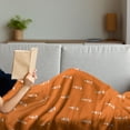 thumbnail image 3 of Alcohol Soft Flannel Fleece Blanket, Simplistic Abstract Silhouette Vodka Bottles Pattern in Repeating Order Image, Cozy Plush for Indoor and Outdoor Use, 50" x 60", Orange and White, by Ambesonne, 3 of 5