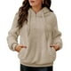 thumbnail image 1 of Jersey de mujer Sudadera con capucha de lana para mujer, bolsillos sólidos, manga larga, cálida y difusa, sudadera, jerseys, Otoño Invierno, abrigos casuales 1 1, 1 of 5