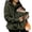 Army Green, variant on Baby Carrier Fleece Hoodie, Warm Sherpa Babywearing Sweatshirt with Integrated Front Pouch, Full Zip Hooded Jacket with Cozy Plush Lining, Maternity Hoodie for Fall Winter Walking and Daily Outings