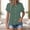 Green, variant on Cotton Button Down Shirts for Women Short Sleeve Tops V Neck Collar Blouses Business Casual Slit Hem with Pocket Yellow