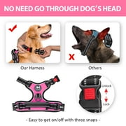 PoyPet No Pull Dog Harness,No Choke Reflective Dog Vest,Adjustable Soft Padded Pet Harness with Easy Control Handle for Small Medium Large Dogs,Pink M