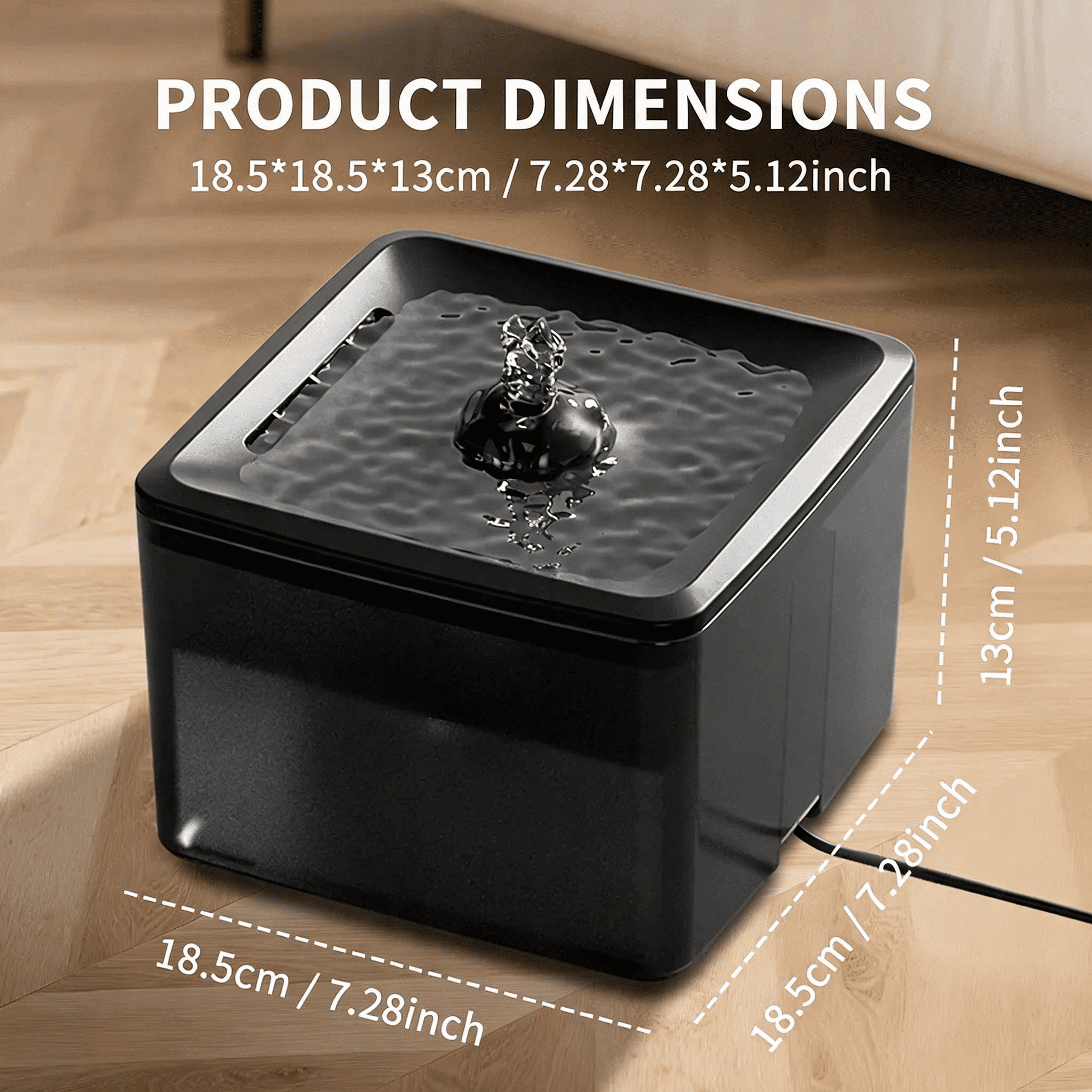 Automatic Pet Water Fountain, Ultra Quiet Circulating Drinking System with Fresh Flowing Water for Hydrated Cats Dogs, Black/3800ml