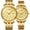 Couple Gold, variant on Men's Luxury Analog Quartz Gold Wrist Watches Business Stainless Steel Band Dress Wrist Watch Classic Calendar Date Window 3ATM Water Resistant