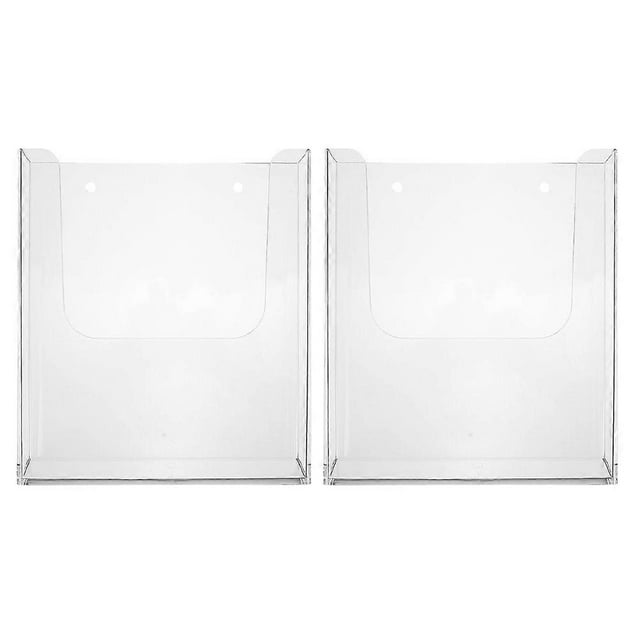 2pcs Acrylic Brochure Holder Wall Mount Flyers Holder Acrylic Magazine Holder Paper Holder Pamphlet Rack For Wall Bookshelf