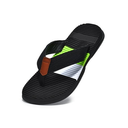 

Eloshman Mens Thong Sandals Beach Sandal Slip On Flip Flops House Cool Summer Casual Shoes Anti-slip Black 8.5