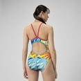 thumbnail image 3 of Speedo Women's Printed Propel Back One Piece Swimsuit - Distress Floral Siren Red, Size: 24, 3 of 4