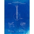 thumbnail image 2 of Borders, Cole 15x18 Gold Ornate Wood Framed with Double Matting Museum Art Print Titled - PP514-Faded Blueprint Gibson Mandolin Tailpiece Patent Poster, 2 of 4