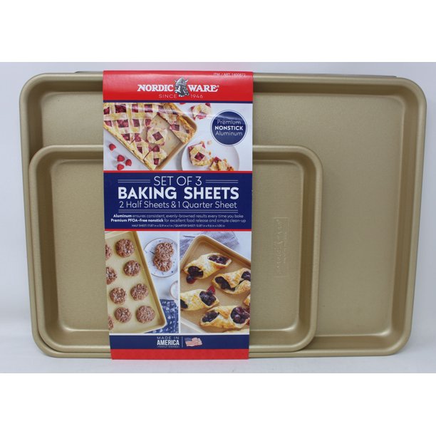 Nordic Ware Premium NonStick Aluminum Baking Sheets 3 Pieces