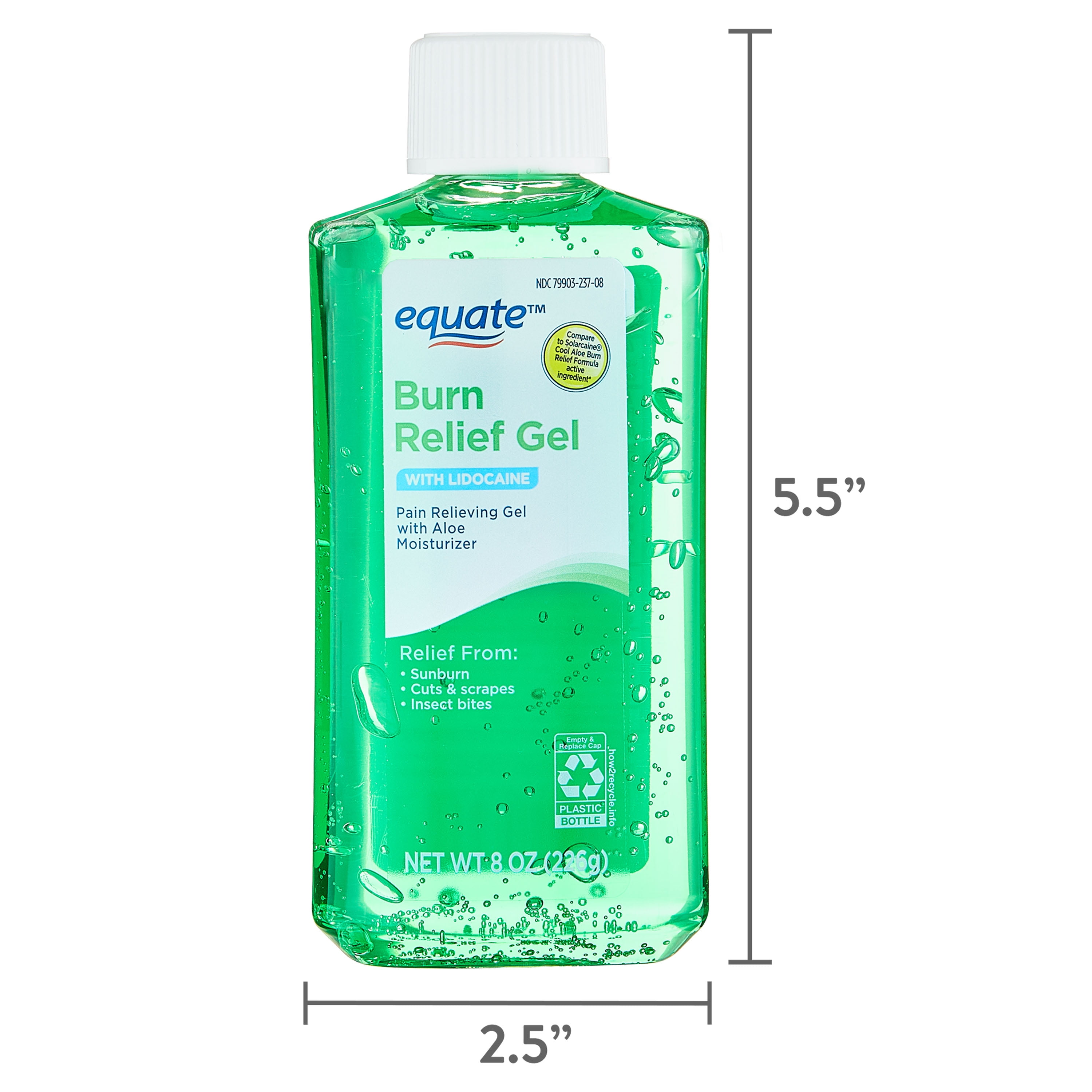 (2 pack) Equate Burn Relief Gel with Lidocaine, 8 oz