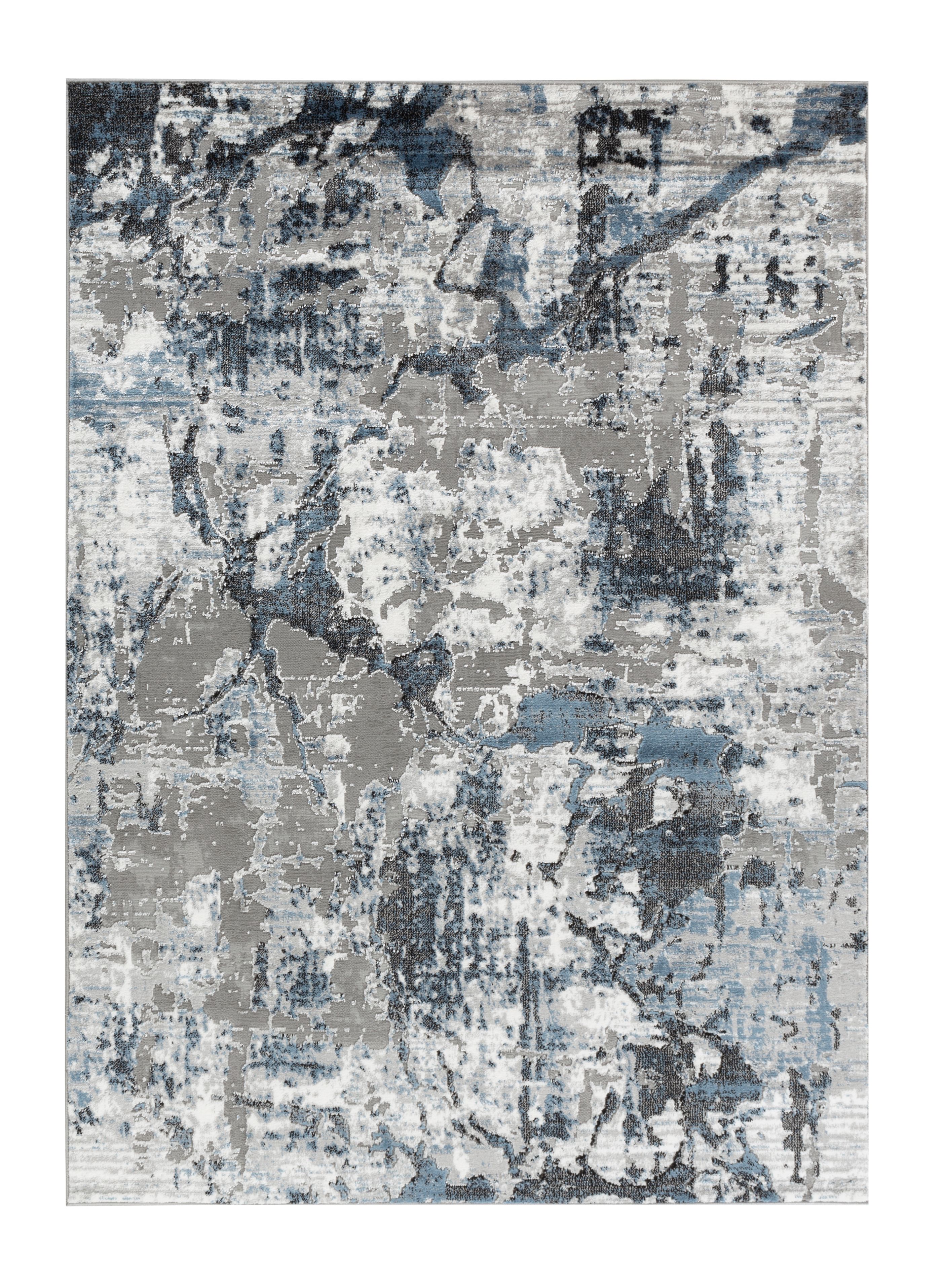 Allure Collection Blue, Gray Abstract Marble Soft Area Rug Walmart