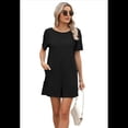 thumbnail image 3 of Mono de Verano para Mujer, de Corta, Holgado, Informal, con Cuello en V, Elegante y Cómodo, con Bolsillos, Color Negro, Talla XL, 3 of 8
