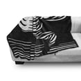 thumbnail image 3 of Tornado Soft Flannel Fleece Throw Blanket, Monochrome Twister Design with Stripes Weather Occurrence Themed Pictogram, Cozy Plush for Indoor and Outdoor Use, 50" x 60", Black and White, by Ambesonne, 3 of 6