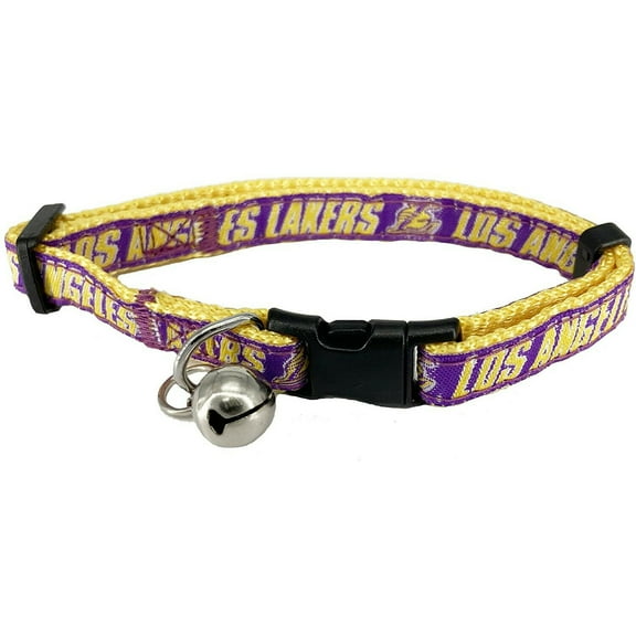 Pets First NBA Los Angeles Lakers Cat Collar - Durable and Heavy Duty Nylon Web Collar