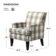 thumbnail image 5 of Upholstered Accent Chair Set of 2, Tina's Home Armchair Nailhead Trim Wood Leg Bedroom Plaid Beige, 5 of 5