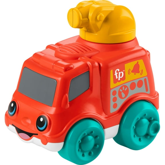 Fisher-Price Chime & Ride Fire Truck Push-Along Toy Vehicle for Infants with Fine Motor Activities