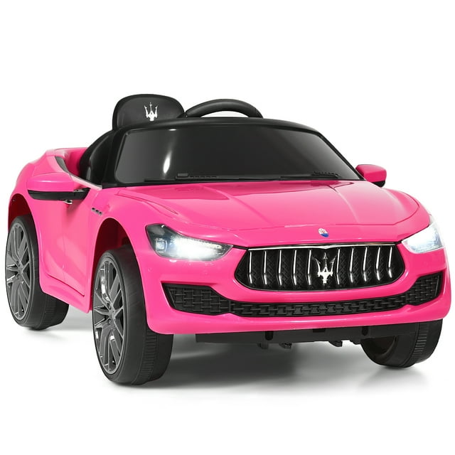 Costway 12V Maserati Licensed Kids Ride on Car w/ RC Remote Control Led Lights MP3 Pink