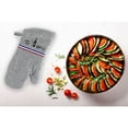 thumbnail image 4 of Chef's French Culinary Cotton Oven Mitt - Heat Resistant 11x7 Inch - Wine & Delicacies Design for Gourmet Kitchens, 4 of 5