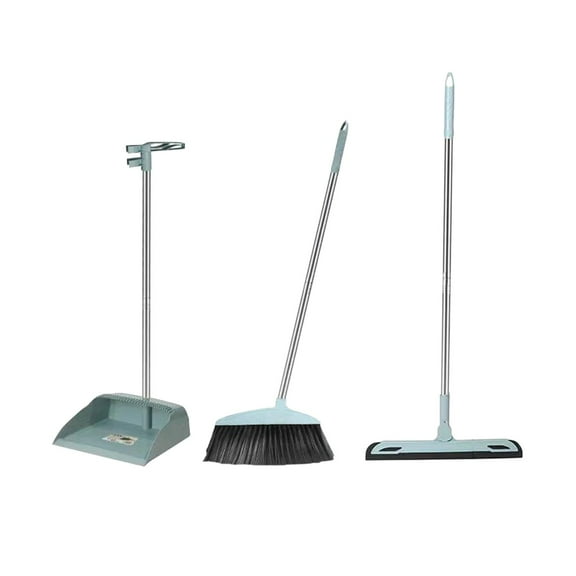 Vikakiooze Broomstick And Dustpan Set With Long Handle Windproof Stand Up Dustpan With Broomstick Combo For Home Kitchen Room Office Lobby Floor Use