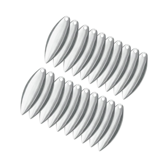 serony 20x Metal Spinner Blades Smooth Finish Fishing Lure Making DIY Kit D Silver
