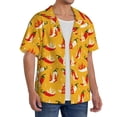 thumbnail image 2 of Naloa Hot Chilli Men's Loose Fit Cuban Collar Short-Sleeve Shirt, Hawaiian Shirts, Mens Shirts Casual for Everyday Wear Outings-Medium, 2 of 5
