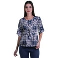 thumbnail image 1 of Moomaya Haut à Col Rond Imprimé pour Femmes Blouse à Manches Coudées Tunique Tenue Formelle, 1 of 5