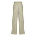 thumbnail image 4 of UJNDER Women High Waisted Wide Leg Straight Long Pants Casual Drawstring Elastic Trousers Comfy with Pockets #2_Beige XL, 4 of 5