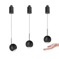 thumbnail image 1 of FSLiving Adjustable Height Track Pendnat Light H-Type Gimbaled Spot Light Track Pendnat Light with Hand-Sweep Control Stepless Dimming Indoor Island Light Free Height Lamp,Matte Black - 3 Pack, 1 of 8