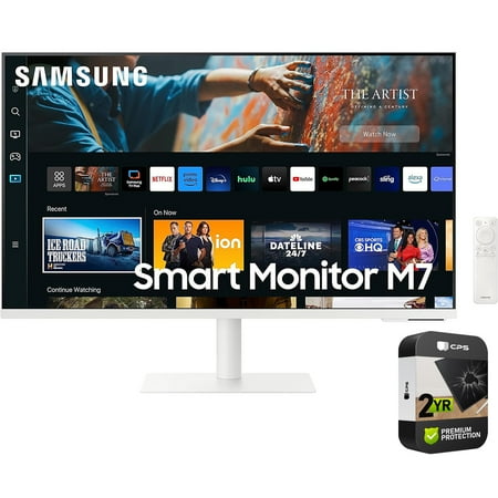 Samsung LS32CM703UNXZA 32-Inch M70C Series UHD Smart Computer Monitor with Streaming TV Bundle with 2 YR CPS Enhanced Protection Pack