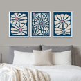 thumbnail image 3 of PixonSign Framed Canvas Print Wall Art Set - Navy Blue Blush Pink Daisy Poster Art - Set of 3 Nature Wilderness Mid-Century Modern Floral Botanical Wall Décor for Living Room - 12"x16"x3 White, 3 of 5