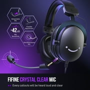 FIFINE H9 Gaming Headset, USB/3.5mm Headphone with Microphone for PC Computer, Xbox, PS5/PS4, 330g Lightweight, 7.1 Sound, Volume Control for Gamer