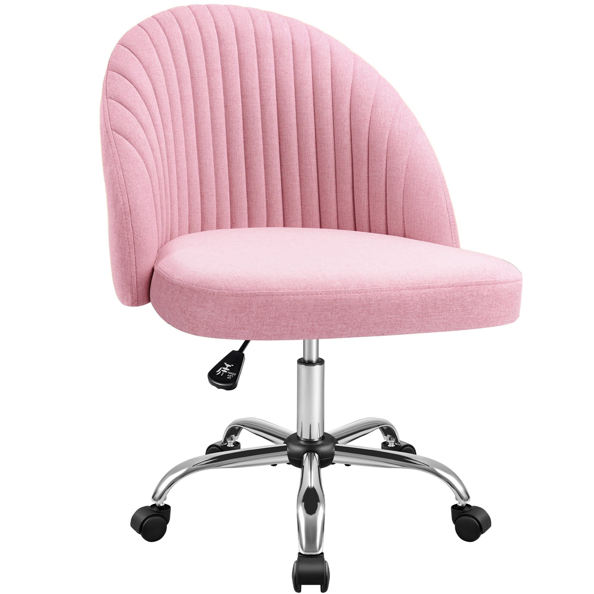 Furmax Indoor Skin Friendly Fabric 360 Degree Rotation Office Chair, Pink