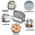 thumbnail image 4 of Pencil Bag with Magnetic Foldable Base Large Capacity Stand-Up Pencil Case Durable Nylon Pen Pouch Repeating Sun Pattern, 4 of 7