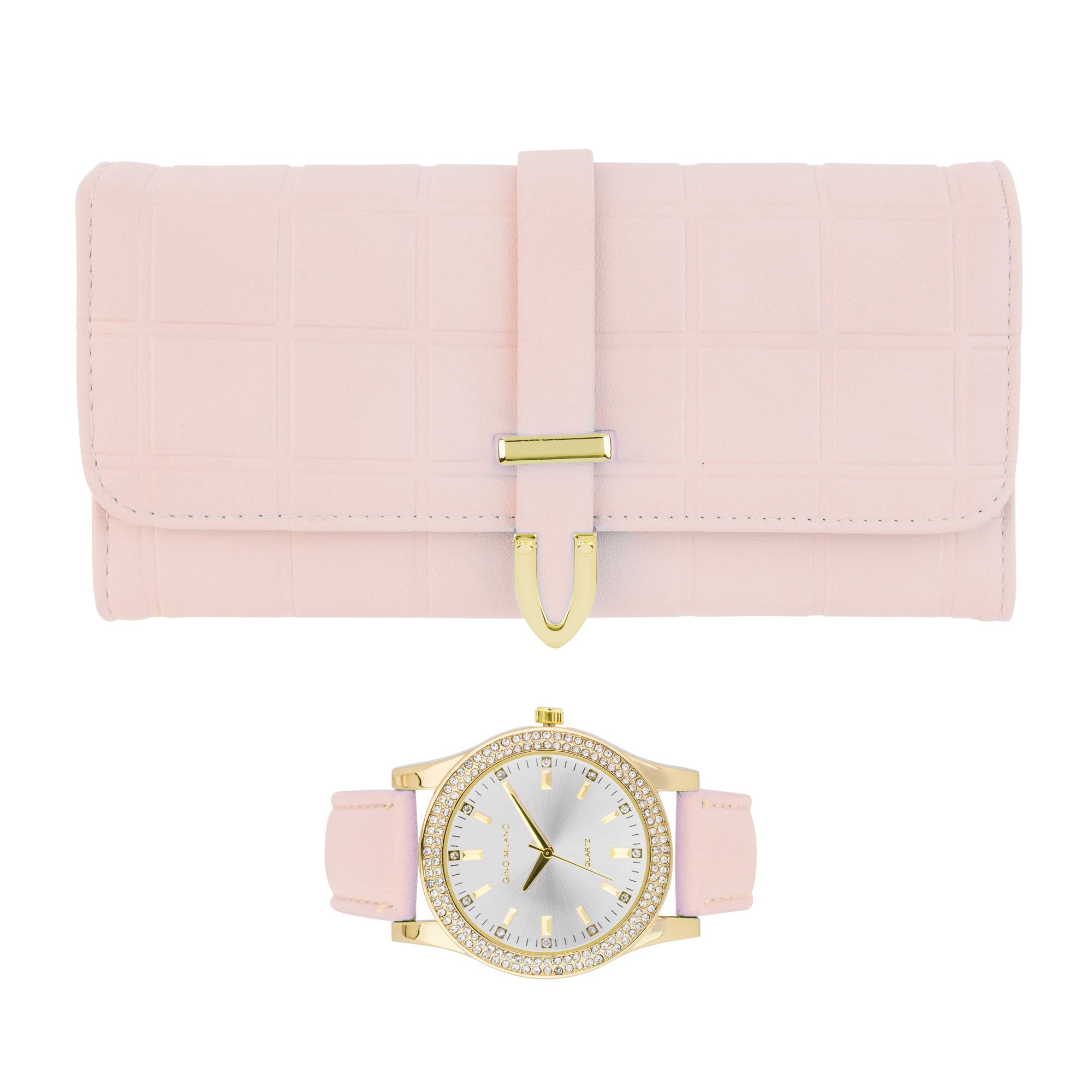 Womens Classy Leather Band Matching Watch & Tri-Fold Kuwait  display picture 1