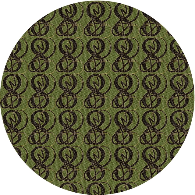 Ahgly Company Tapis d'Intérieur Rond Lavable en Machine Vert Olive Transitionnel, 4 Pieds Rond