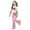 Pink*, variant on RUTAYY Children Girls Outfit Sets Personality Print Flare Pants and Short Sleeve Round Neck Tops 2 Piece Comfy Fashion Travel Sets