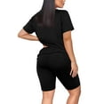 thumbnail image 6 of Fantaslook Two Piece Outfits for Women Short Sleeve V Neck Biker Shorts Set Tracksuit, 6 of 7