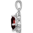 thumbnail image 2 of 14K White Gold Garnet And Diamond Scalloped Pendant (Width 11.75) (Length 20) - Jbsp, 2 of 5