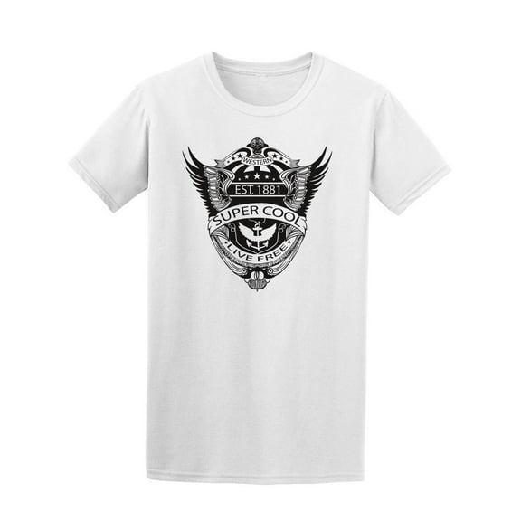 Badge 1881. Live Free T-Shirt Men -Image by Shutterstock, Male XX-Large