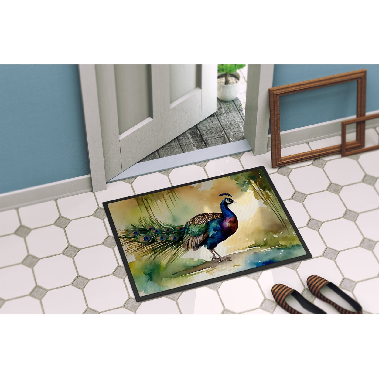 Carolines Treasures DAC3252MAT 18 x 27 in. Unisex Peacock Doormat