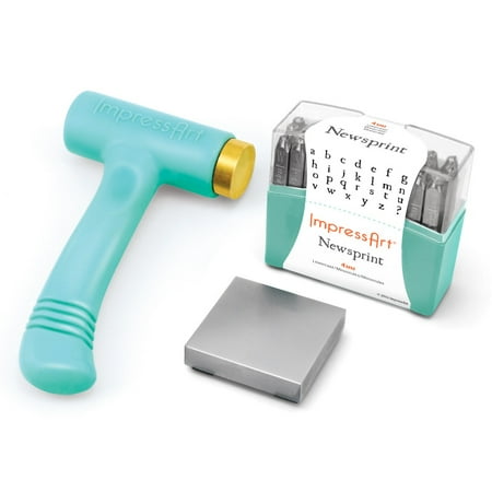 - ImpressArt Metal Stamping Kit, Lowercase Stamps Newsprint Font 4mm, 1 Set