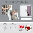 thumbnail image 6 of Nature-Inspired Leaf Curtain Tieback Hooks - Set of 2 Adhesive Metal Holdbacks for Drapery - White/Gold, 6 of 6
