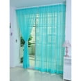 thumbnail image 3 of Ventana de tul transparente Pantalla de ventana transparente Varilla Cortinas de gasa de bolsillo para dormitorio Sala de estar 100x200cm (Azul pavo real), 3 of 4