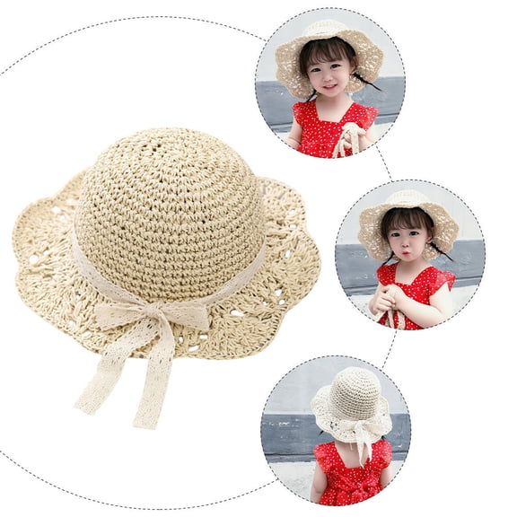 Minkissy 1Pcs Beach Straw Hat For Women With Wide Brim For Sun Protection Summer Outings